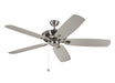 Generation Lighting Canada - 60" Ceiling Fan - Colony - Brushed Steel- Union Lighting Luminaires Decor
