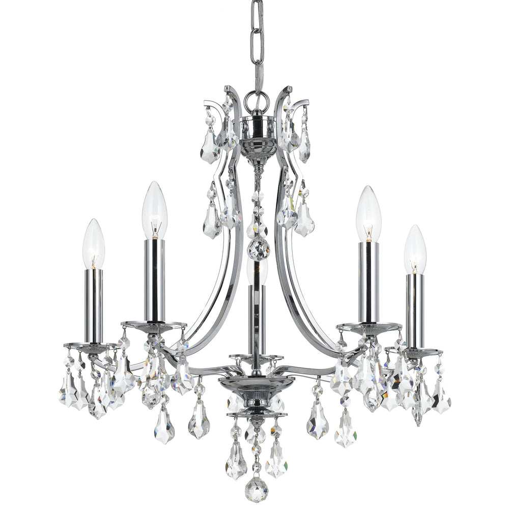 Crystorama - Five Light Chandelier - Cedar - Polished Chrome- Union Lighting Luminaires Decor
