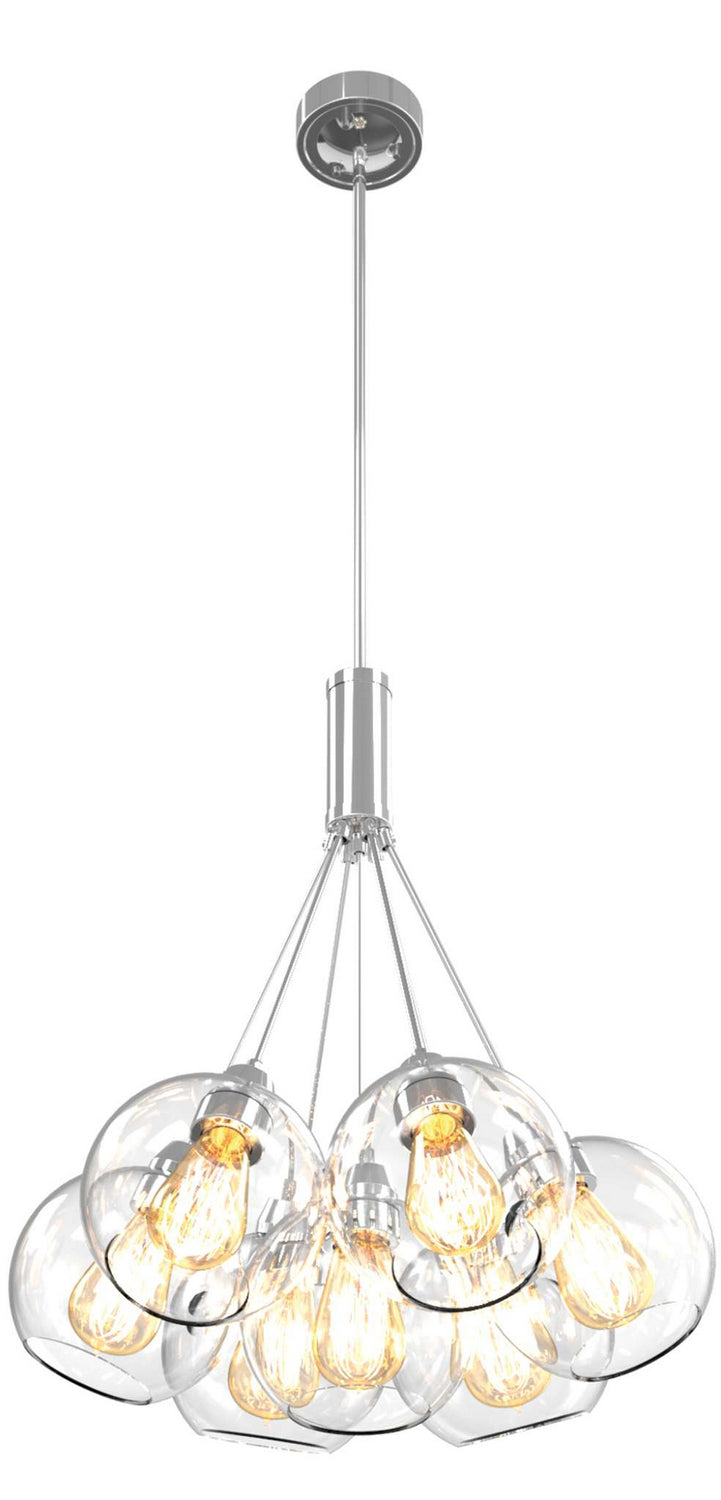 DVI Canada - Seven Light Pendant - Oberon - Chrome With Clear Glass- Union Lighting Luminaires Decor