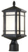 DVI Canada - One Light Outdoor Post Lamp - Cardiff Outdoor - Black w/Sandblasted Seedy Glass- Union Lighting Luminaires Decor