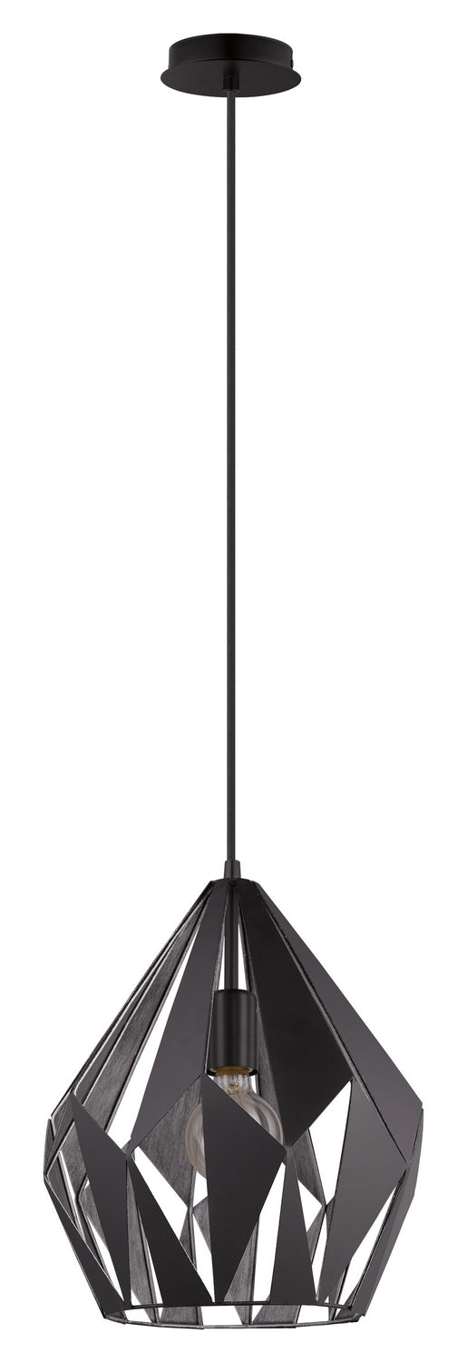 Eglo Canada - One Light Pendant - Carlton 1 - Black & Silver- Union Lighting Luminaires Decor
