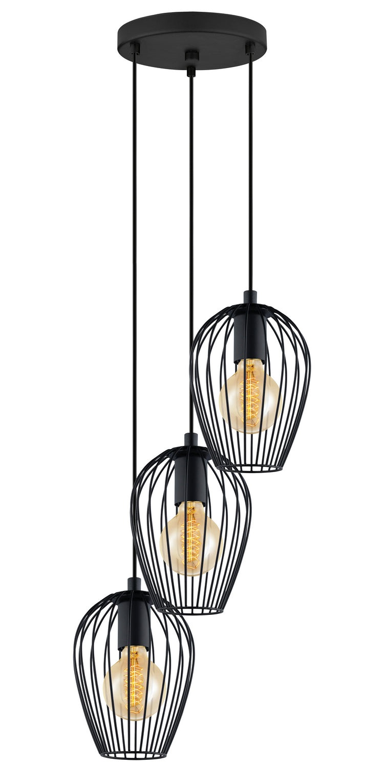 Eglo Canada - Three Light Pendant - Newtown - Black- Union Lighting Luminaires Decor