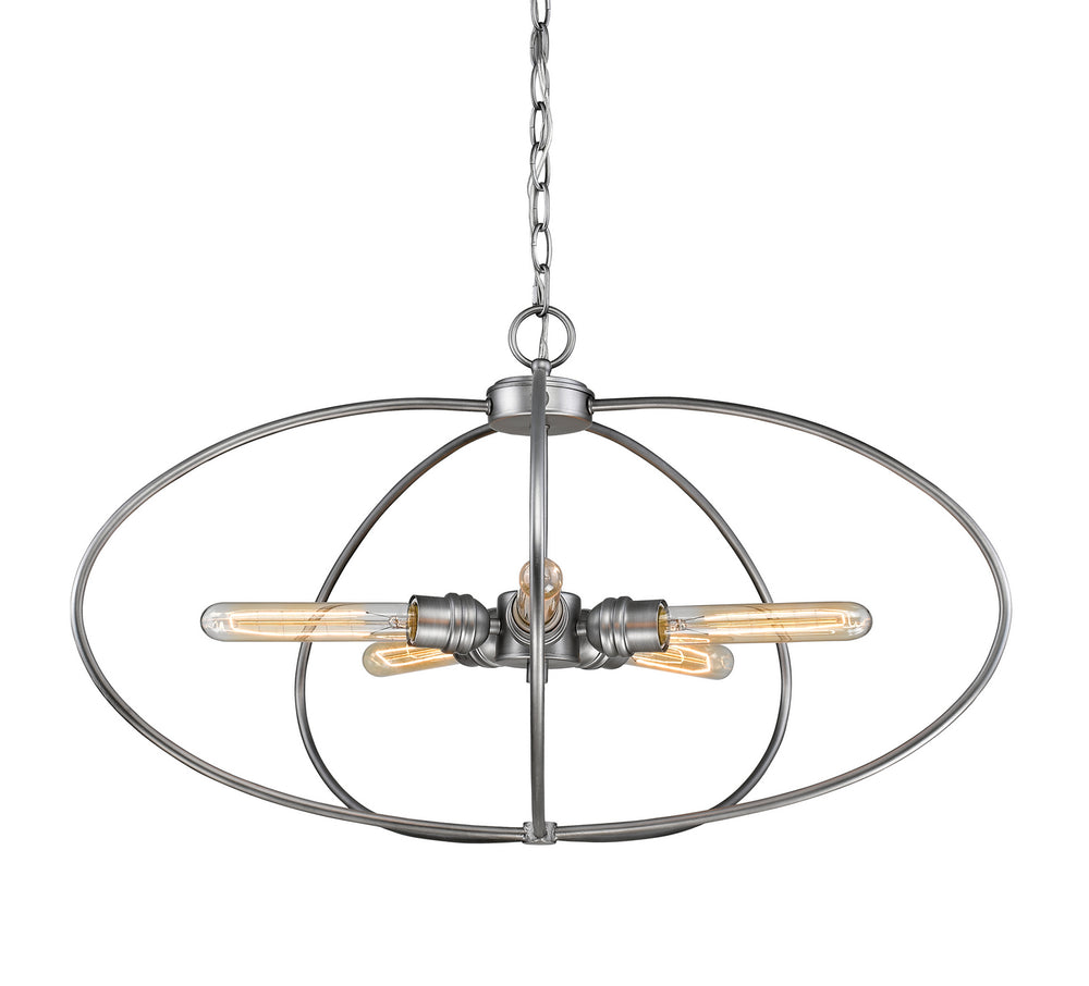 Z-Lite Canada - Five Light Chandelier - Persis - Old Silver- Union Lighting Luminaires Decor