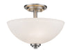 Z-Lite Canada - Three Light Semi Flush Mount - Ashton - Brushed Nickel- Union Lighting Luminaires Decor