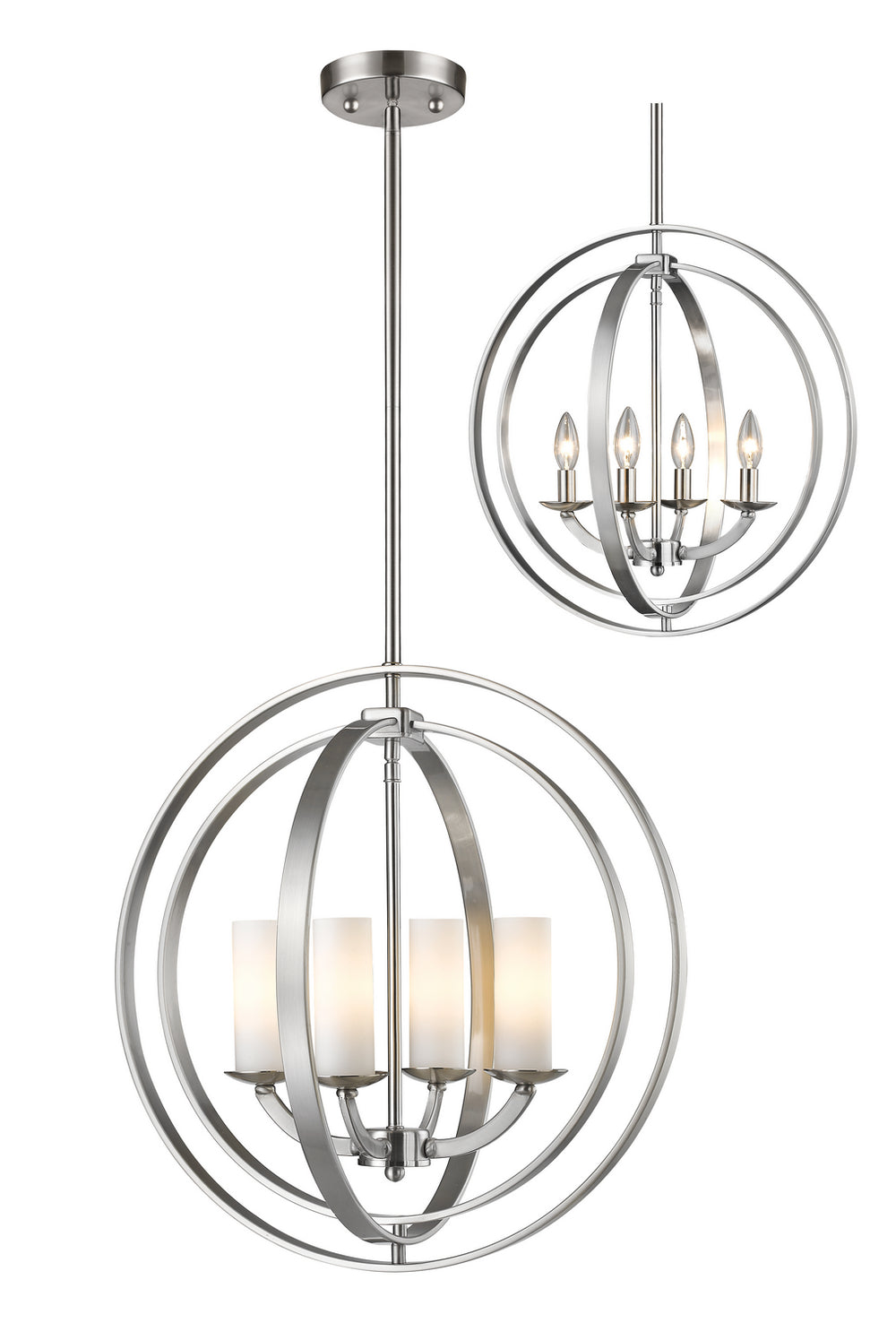 Z-Lite Canada - Four Light Chandelier - Ashling - Brushed Nickel- Union Lighting Luminaires Decor
