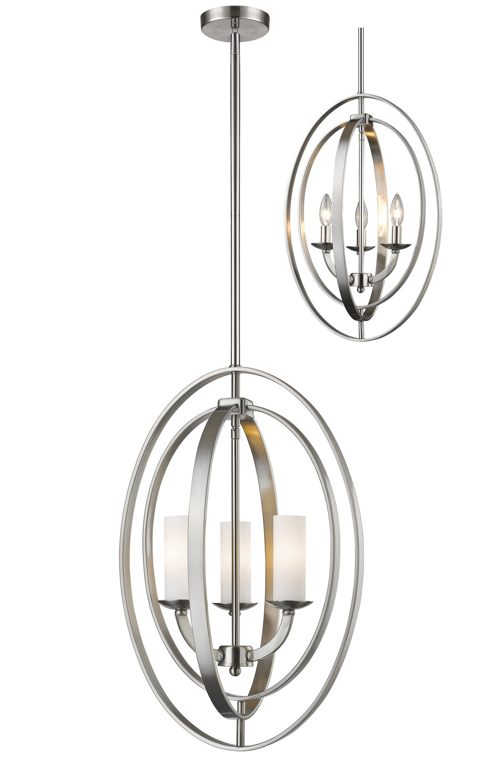 Z-Lite Canada - Three Light Chandelier - Ashling - Brushed Nickel- Union Lighting Luminaires Decor