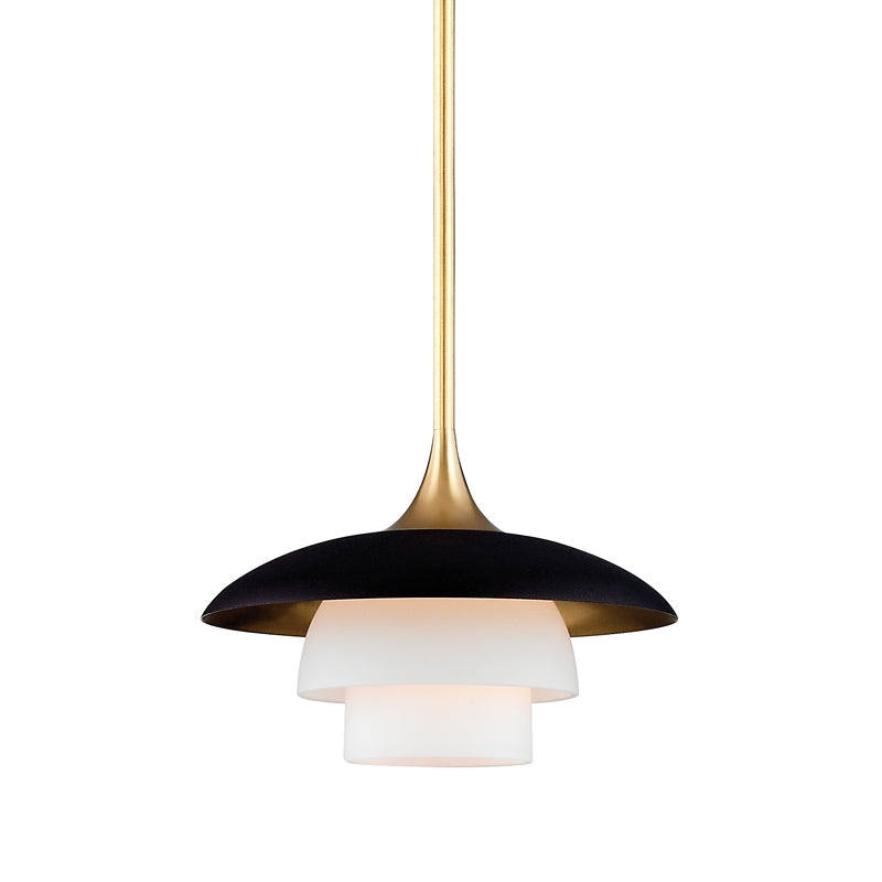 Hudson Valley Canada - One Light Pendant - Barron - Aged Brass- Union Lighting Luminaires Decor