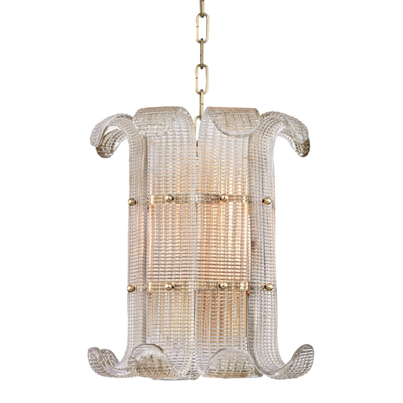 Hudson Valley Canada - Four Light Pendant - Brasher - Aged Brass- Union Lighting Luminaires Decor