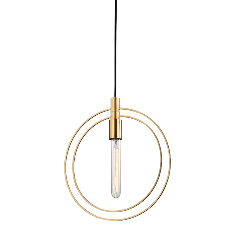 Hudson Valley Canada - One Light Pendant - Masonville - Aged Brass- Union Lighting Luminaires Decor