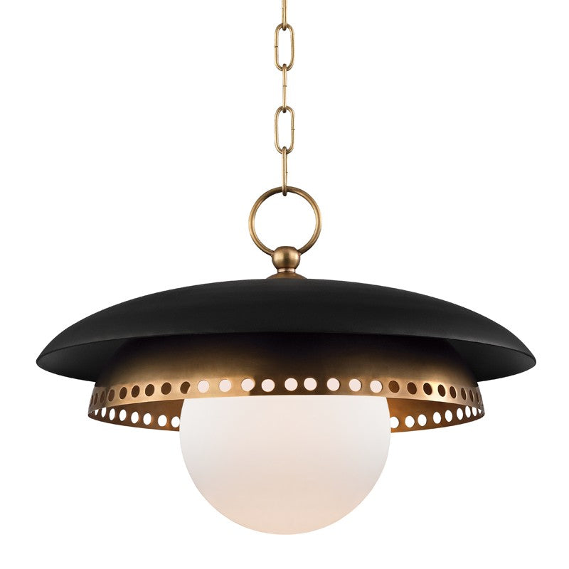 Hudson Valley Canada - One Light Pendant - Herkimer - Aged Brass- Union Lighting Luminaires Decor