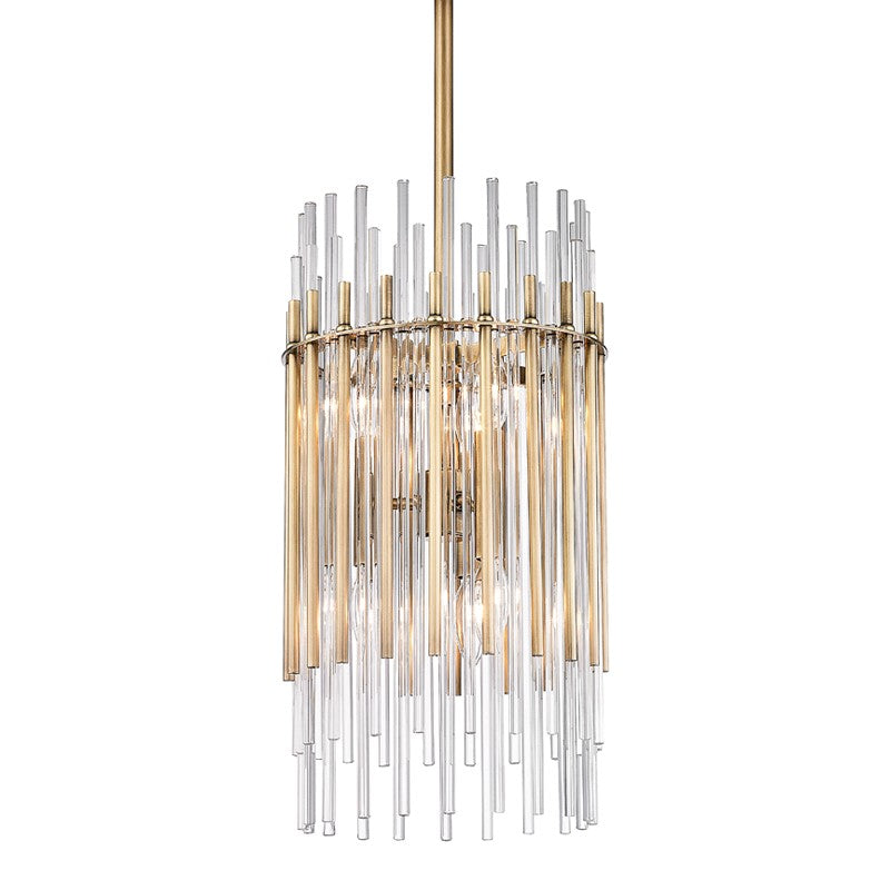 Hudson Valley Canada - Six Light Pendant - Wallis - Aged Brass- Union Lighting Luminaires Decor