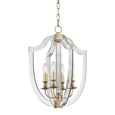 Hudson Valley Canada - Four Light Pendant - Arietta - Aged Brass- Union Lighting Luminaires Decor