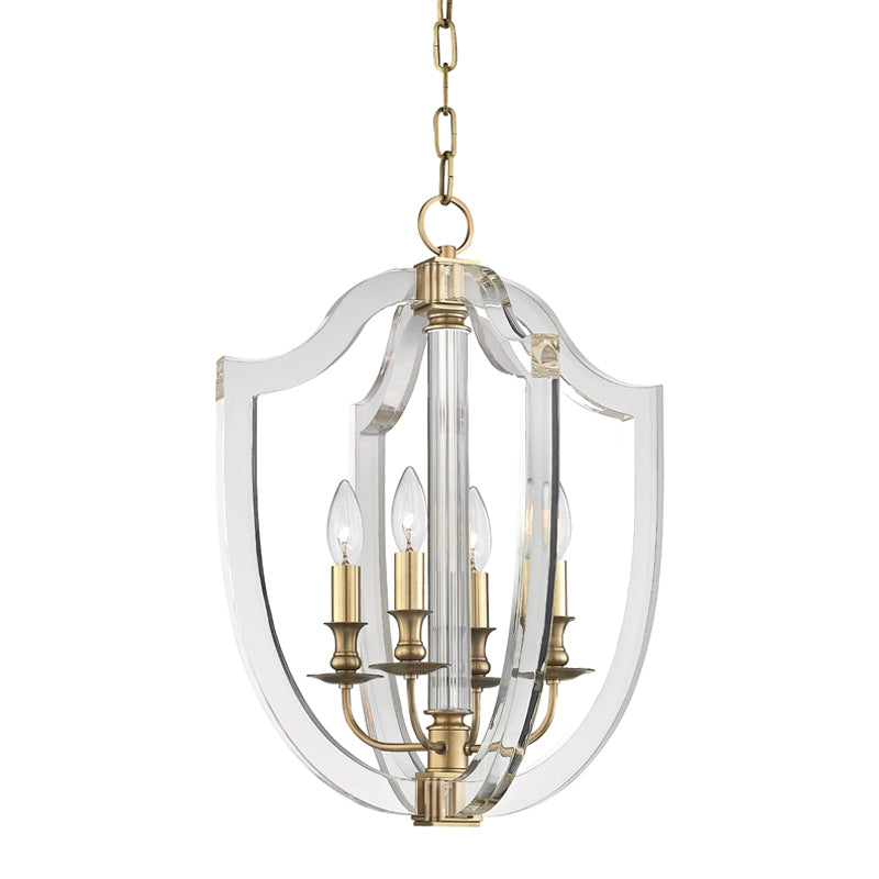 Hudson Valley Canada - Four Light Pendant - Arietta - Aged Brass- Union Lighting Luminaires Decor