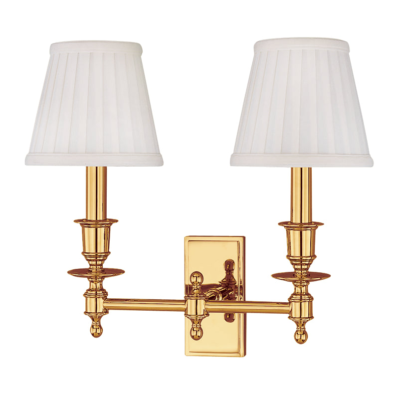 Hudson Valley - Two Light Wall Sconce - Ludlow - Polished Brass- Union Lighting Luminaires Decor