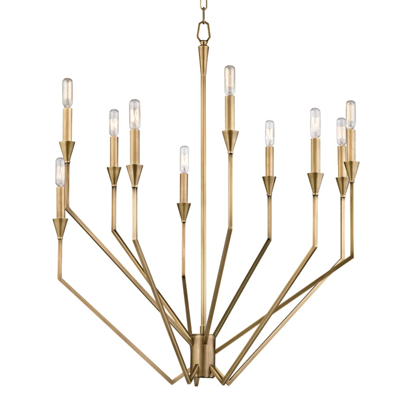 Hudson Valley Canada - Ten Light Chandelier - Archie - Aged Brass- Union Lighting Luminaires Decor