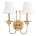 Hudson Valley Canada - Two Light Wall Sconce - Yorktown - Aged Brass- Union Lighting Luminaires Decor