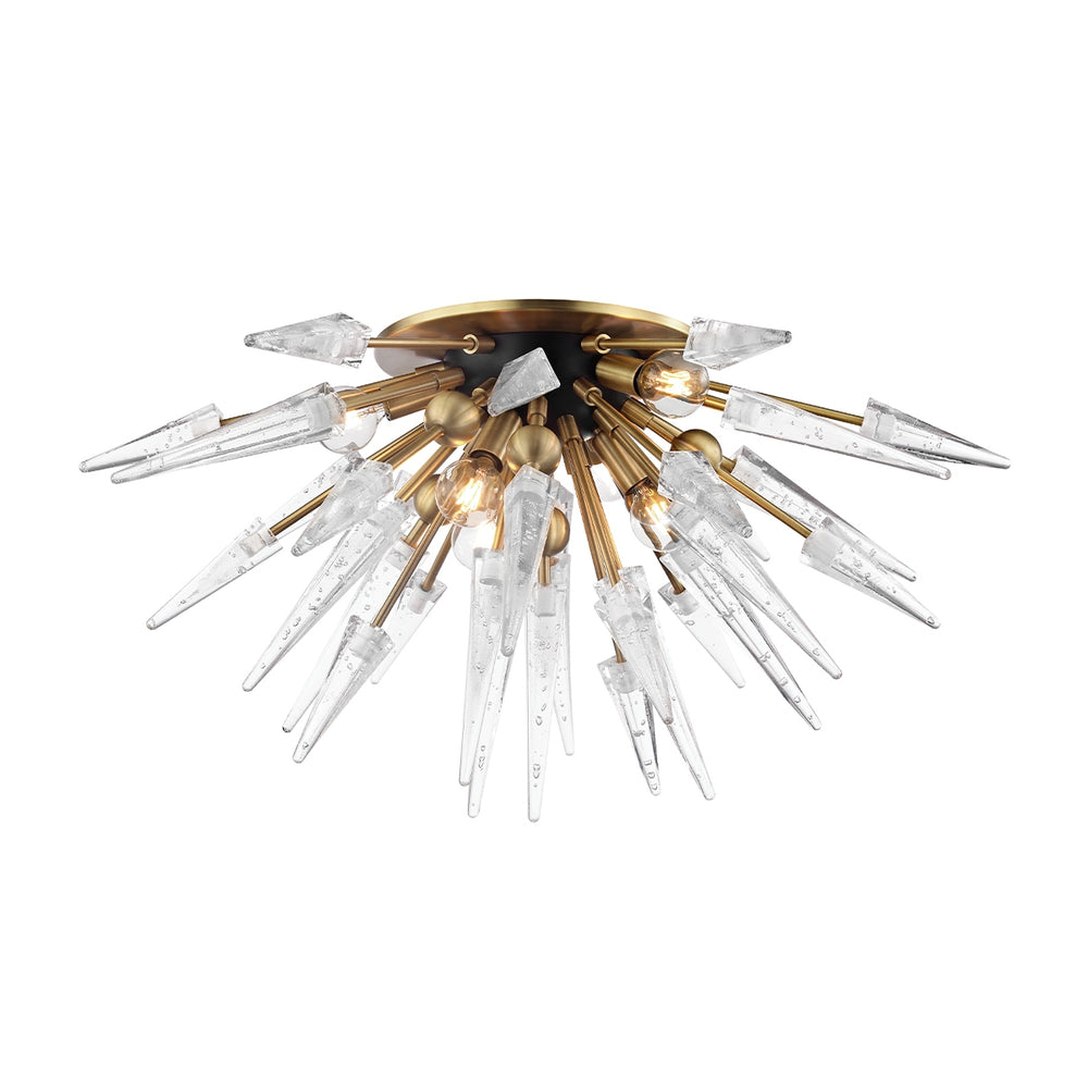 Hudson Valley Canada - Six Light Semi Flush Mount - Sparta - Aged Brass- Union Lighting Luminaires Decor
