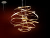 Corbett Lighting - LED Chandelier - Calligraphy - Gold Leaf W Polished Stainless- Union Lighting Luminaires Decor