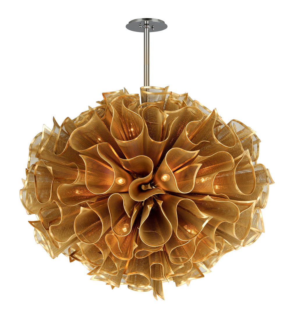 Corbett Lighting Canada - 20 Light Chandelier - Pulse - Gold Leaf- Union Lighting Luminaires Decor