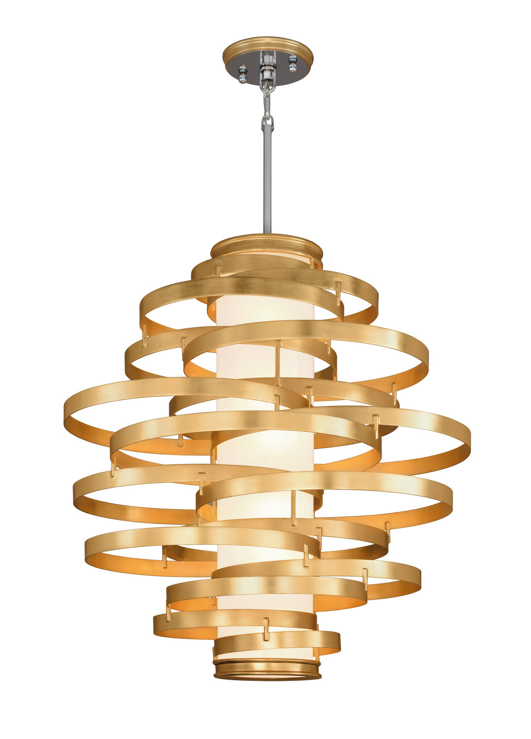 Corbett Lighting - Three Light Chandelier - Vertigo - Gold Leaf- Union Lighting Luminaires Decor