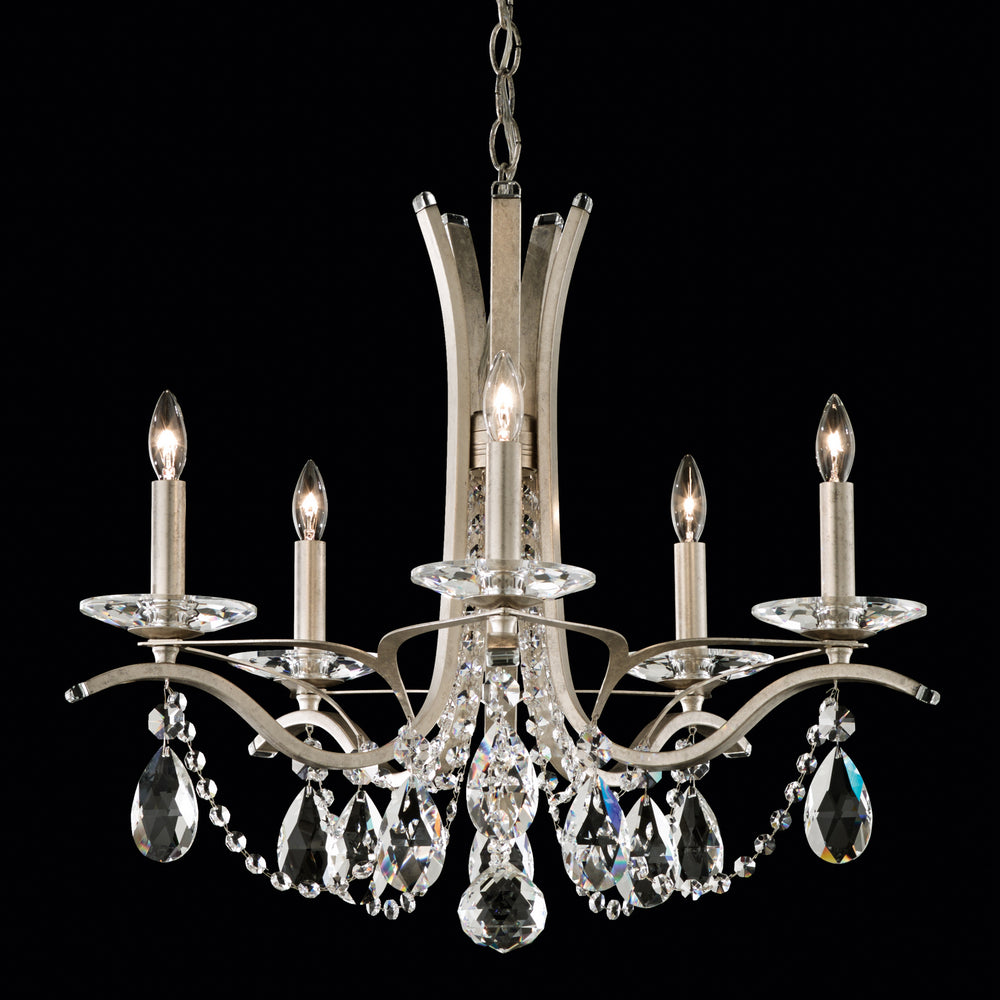Schonbek - Five Light Chandelier - Vesca - Antique Silver- Union Lighting Luminaires Decor