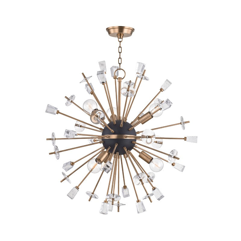 Hudson Valley Canada - Six Light Chandelier - Liberty - Aged Brass- Union Lighting Luminaires Decor