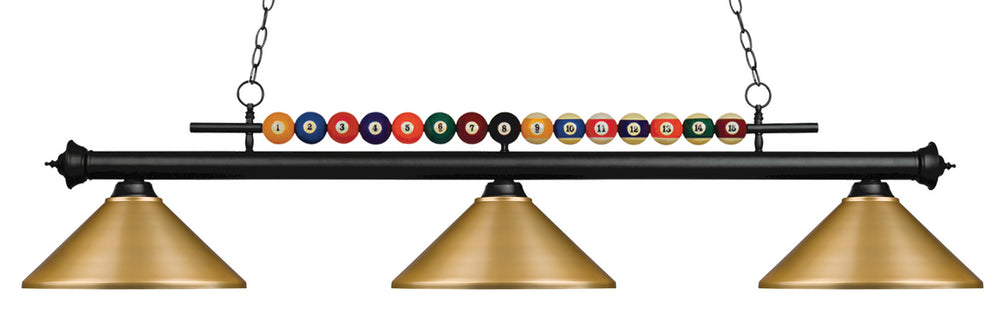 Z-Lite Canada - Three Light Billiard - Shark - Matte Black- Union Lighting Luminaires Decor