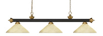 Z-Lite Canada - Three Light Billiard - Riviera - Bronze + Satin Gold- Union Lighting Luminaires Decor