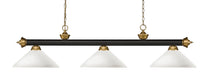 Z-Lite Canada - Three Light Billiard - Riviera - Bronze + Satin Gold- Union Lighting Luminaires Decor