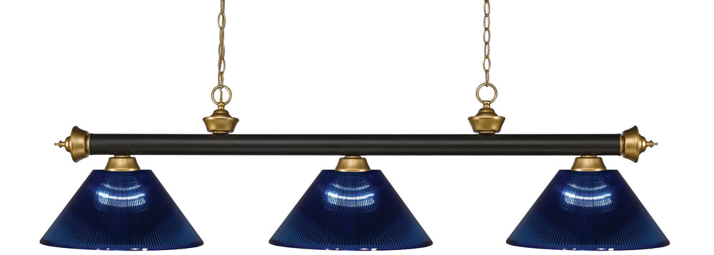 Z-Lite Canada - Three Light Billiard - Riviera - Bronze + Satin Gold- Union Lighting Luminaires Decor