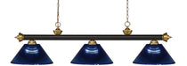 Z-Lite Canada - Three Light Billiard - Riviera - Bronze + Satin Gold- Union Lighting Luminaires Decor