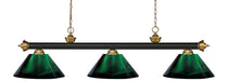 Z-Lite Canada - Three Light Billiard - Riviera - Bronze + Satin Gold- Union Lighting Luminaires Decor