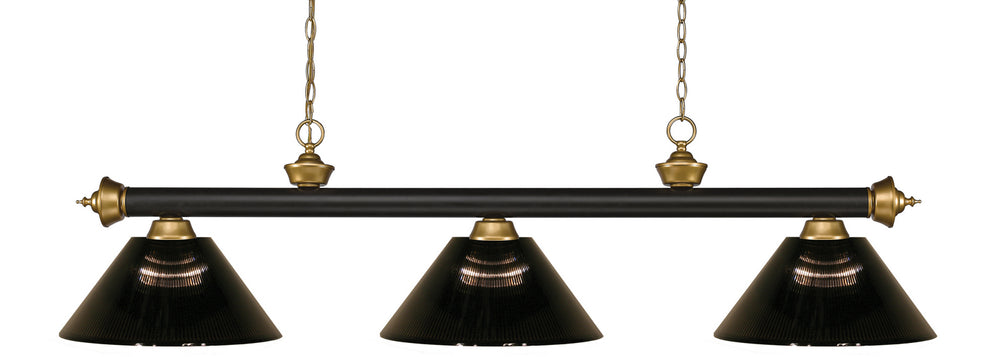 Z-Lite Canada - Three Light Billiard - Riviera - Bronze + Satin Gold- Union Lighting Luminaires Decor