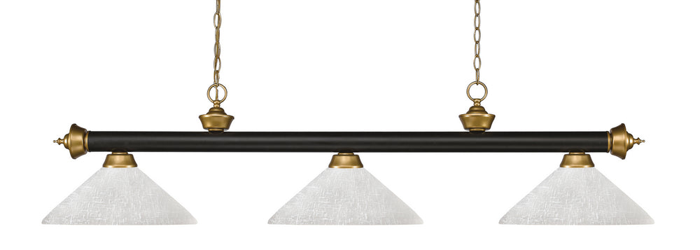 Z-Lite Canada - Three Light Billiard - Riviera - Bronze + Satin Gold- Union Lighting Luminaires Decor