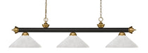 Z-Lite Canada - Three Light Billiard - Riviera - Bronze + Satin Gold- Union Lighting Luminaires Decor