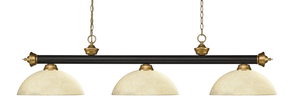 Z-Lite Canada - Three Light Billiard - Riviera - Bronze + Satin Gold- Union Lighting Luminaires Decor