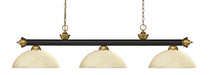 Z-Lite Canada - Three Light Billiard - Riviera - Bronze + Satin Gold- Union Lighting Luminaires Decor