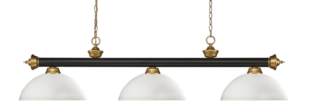 Z-Lite Canada - Three Light Billiard - Riviera - Bronze + Satin Gold- Union Lighting Luminaires Decor