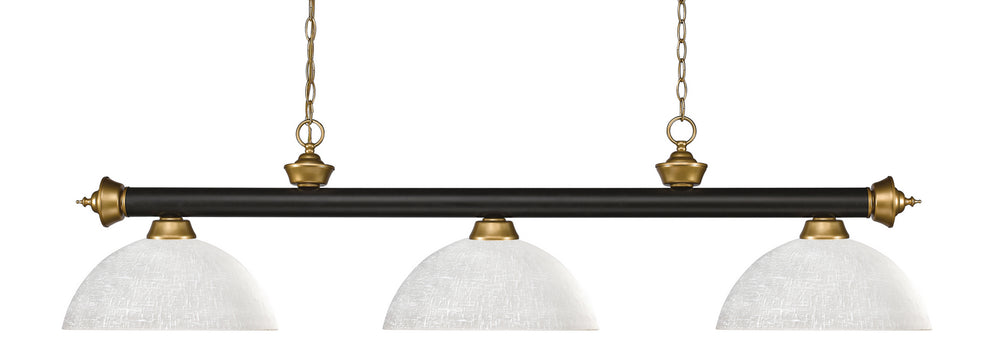 Z-Lite Canada - Three Light Billiard - Riviera - Bronze + Satin Gold- Union Lighting Luminaires Decor