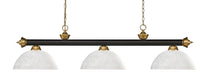 Z-Lite Canada - Three Light Billiard - Riviera - Bronze + Satin Gold- Union Lighting Luminaires Decor
