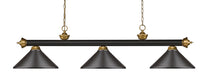 Z-Lite Canada - Three Light Billiard - Riviera - Bronze + Satin Gold- Union Lighting Luminaires Decor