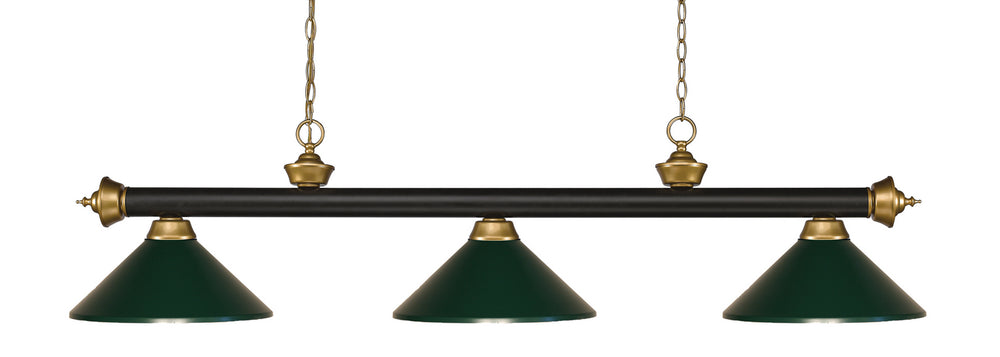 Z-Lite Canada - Three Light Billiard - Riviera - Bronze + Satin Gold- Union Lighting Luminaires Decor