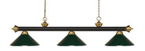 Z-Lite Canada - Three Light Billiard - Riviera - Bronze + Satin Gold- Union Lighting Luminaires Decor