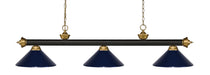 Z-Lite Canada - Three Light Billiard - Riviera - Bronze + Satin Gold- Union Lighting Luminaires Decor