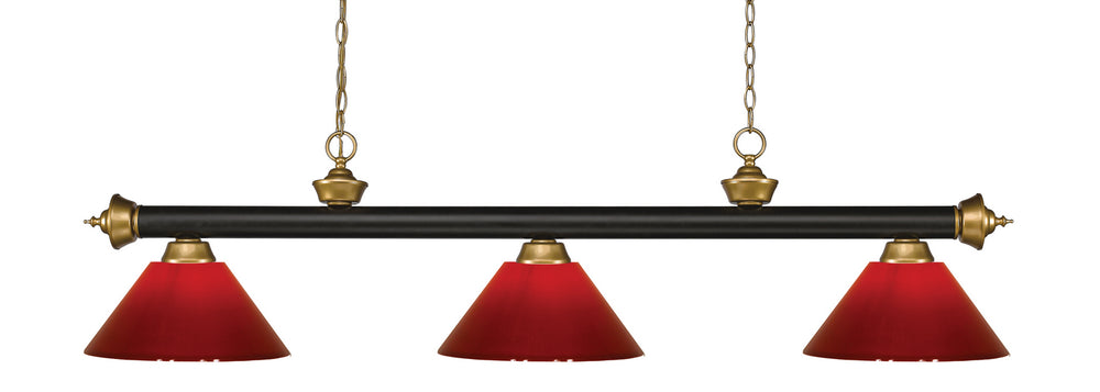Z-Lite Canada - Three Light Billiard - Riviera - Bronze + Satin Gold- Union Lighting Luminaires Decor