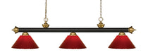 Z-Lite Canada - Three Light Billiard - Riviera - Bronze + Satin Gold- Union Lighting Luminaires Decor