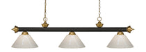 Z-Lite Canada - Three Light Billiard - Riviera - Bronze + Satin Gold- Union Lighting Luminaires Decor