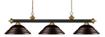 Z-Lite Canada - Three Light Billiard - Riviera - Bronze + Satin Gold- Union Lighting Luminaires Decor
