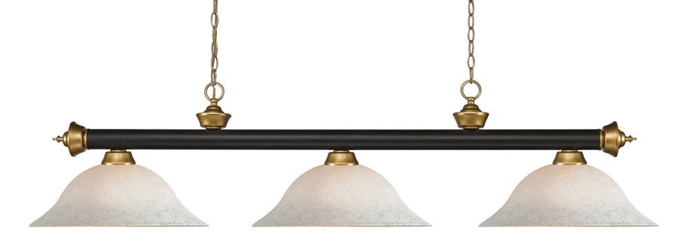 Z-Lite Canada - Three Light Billiard - Riviera - Bronze + Satin Gold- Union Lighting Luminaires Decor