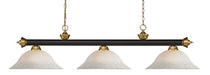 Z-Lite Canada - Three Light Billiard - Riviera - Bronze + Satin Gold- Union Lighting Luminaires Decor
